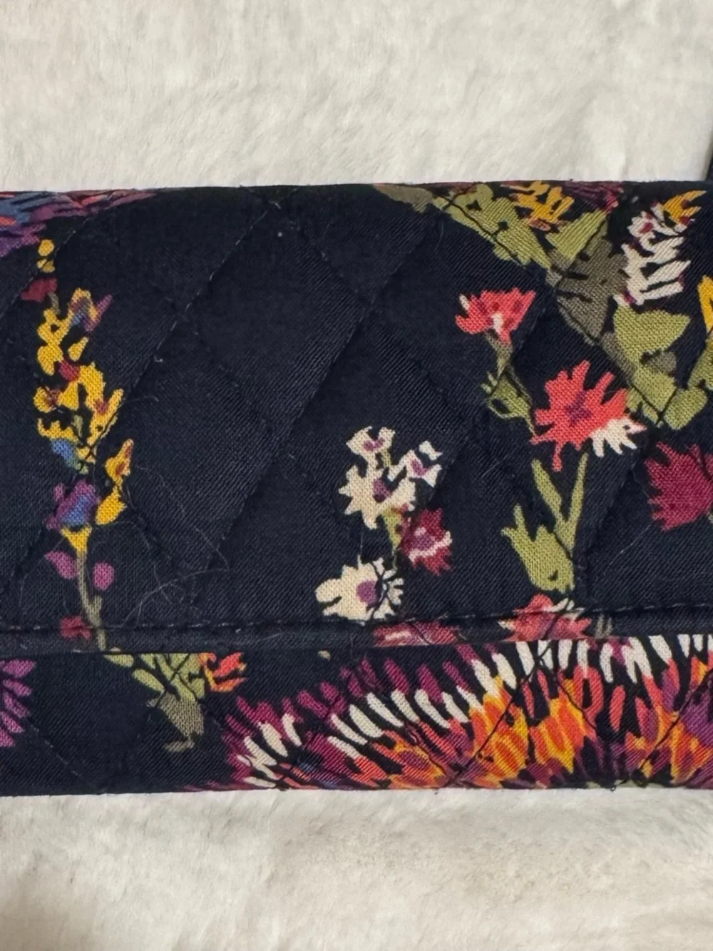 Vera Bradley Women’s Navy Floral Quilted Midnight Gardens trifold wallet - Picture 8 of 8